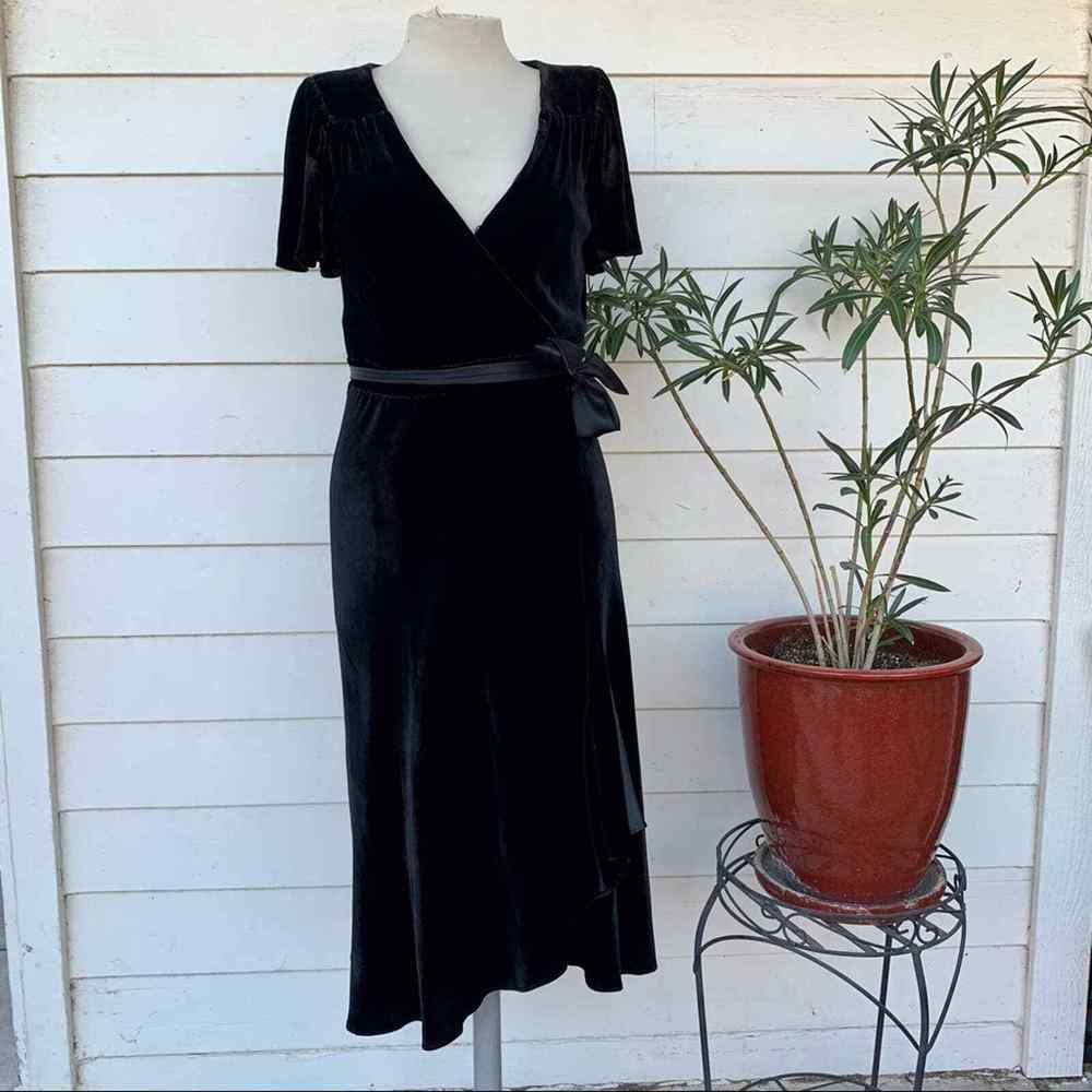 Vintage Betsey Johnson Silk Velvet midi Slip Wrap Dress